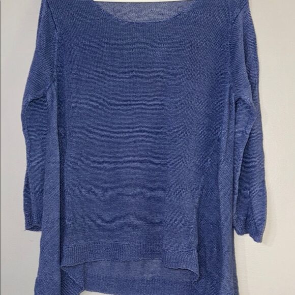 Poetry Blue Crew Neck Sweater with Relaxed Fit - Picture 8 of 14